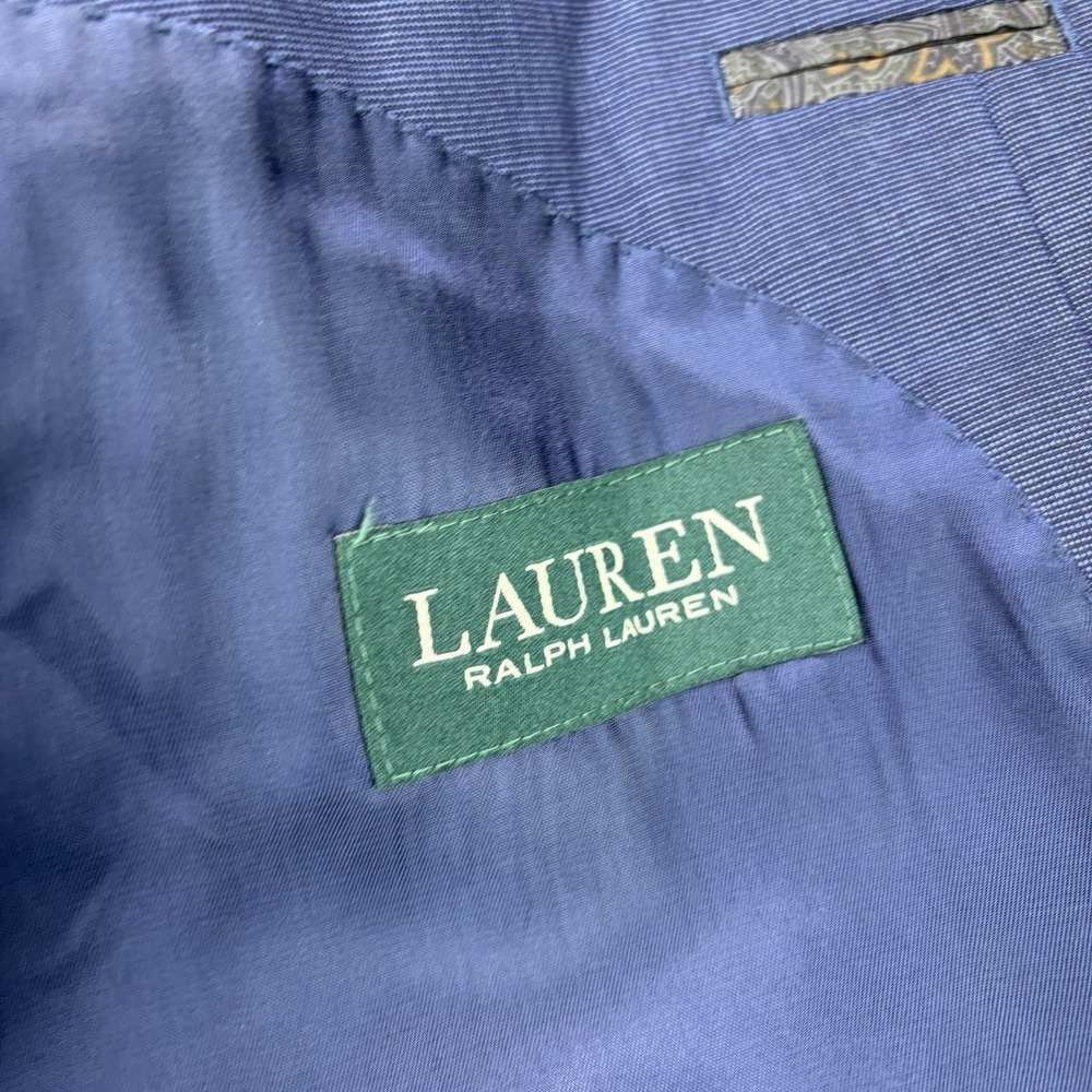 Lauren Ralph Lauren Mens Nailhead 100% Wool 2 Piece Suit Blue 46R W:40x32 - Picture 6 of 16